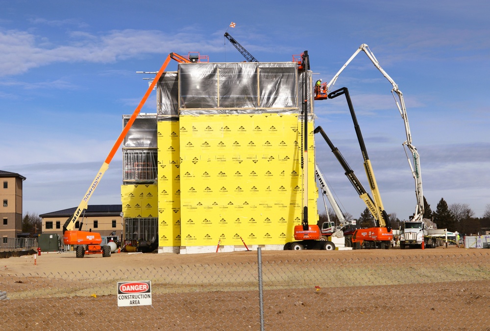 January 2025 barracks construction operations for East Barracks Project at Fort McCoy