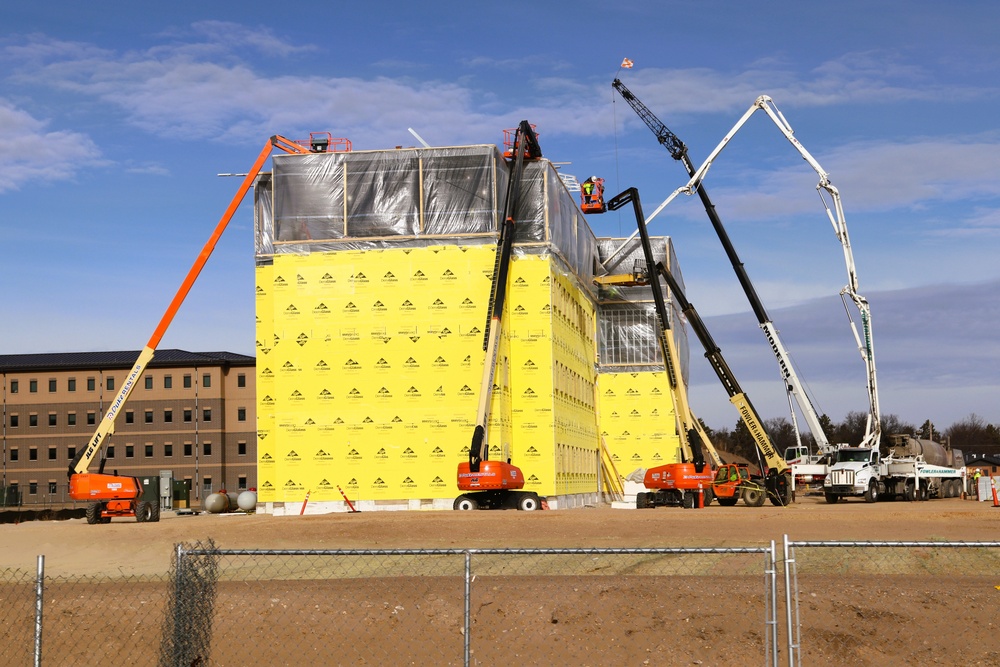 January 2025 barracks construction operations for East Barracks Project at Fort McCoy