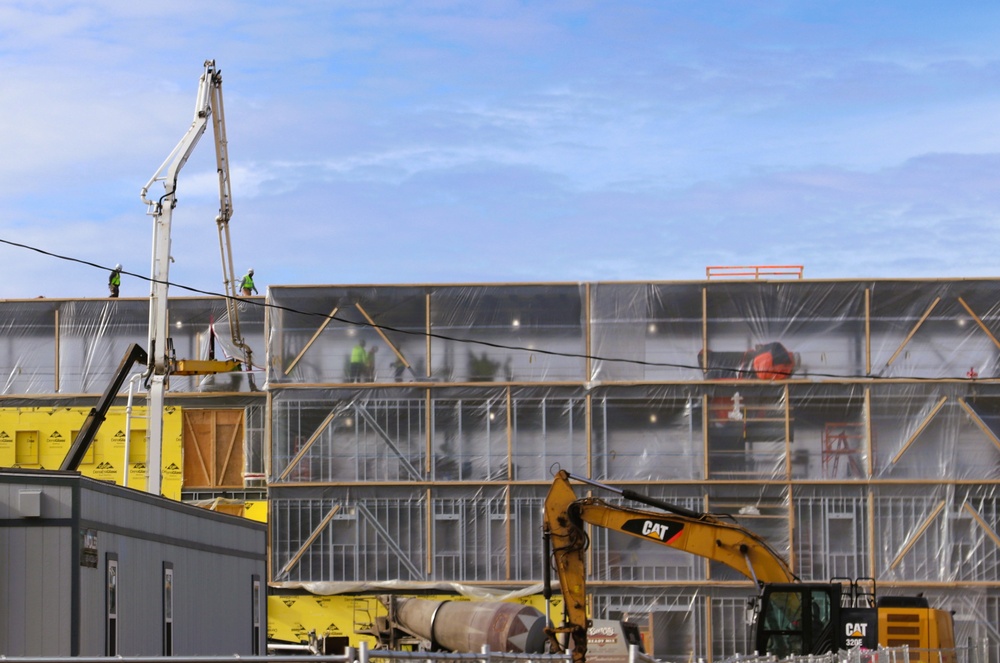 January 2025 barracks construction operations for East Barracks Project at Fort McCoy