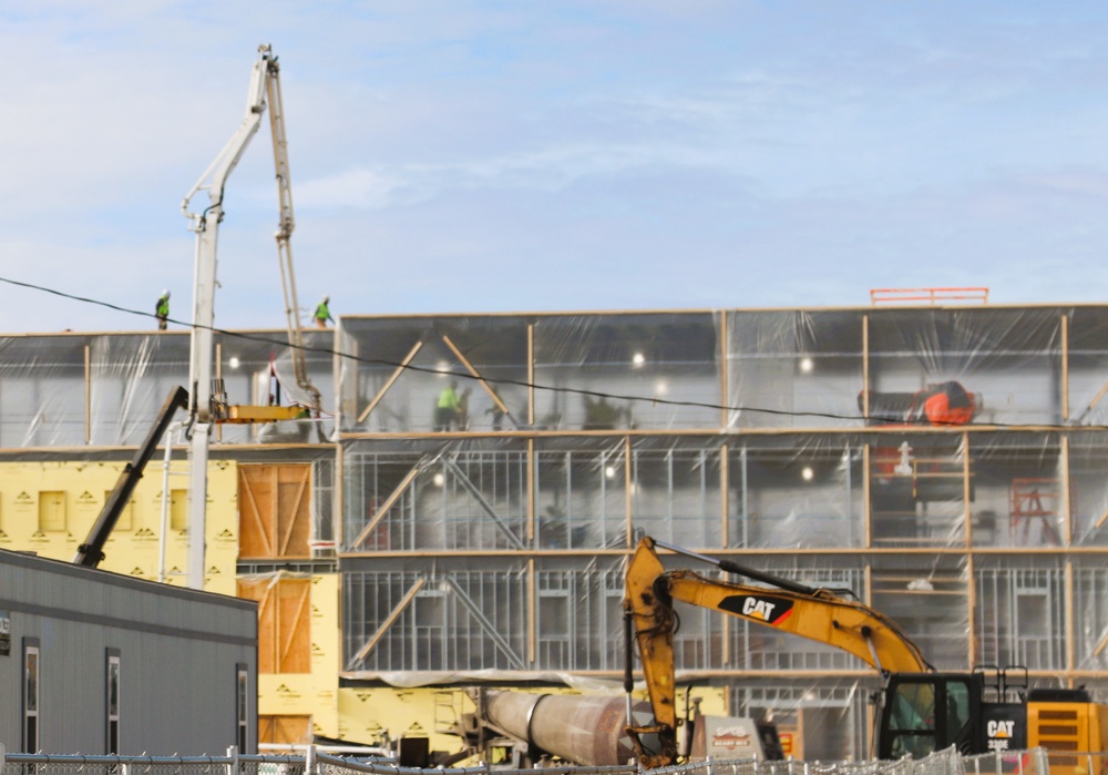 January 2025 barracks construction operations for East Barracks Project at Fort McCoy