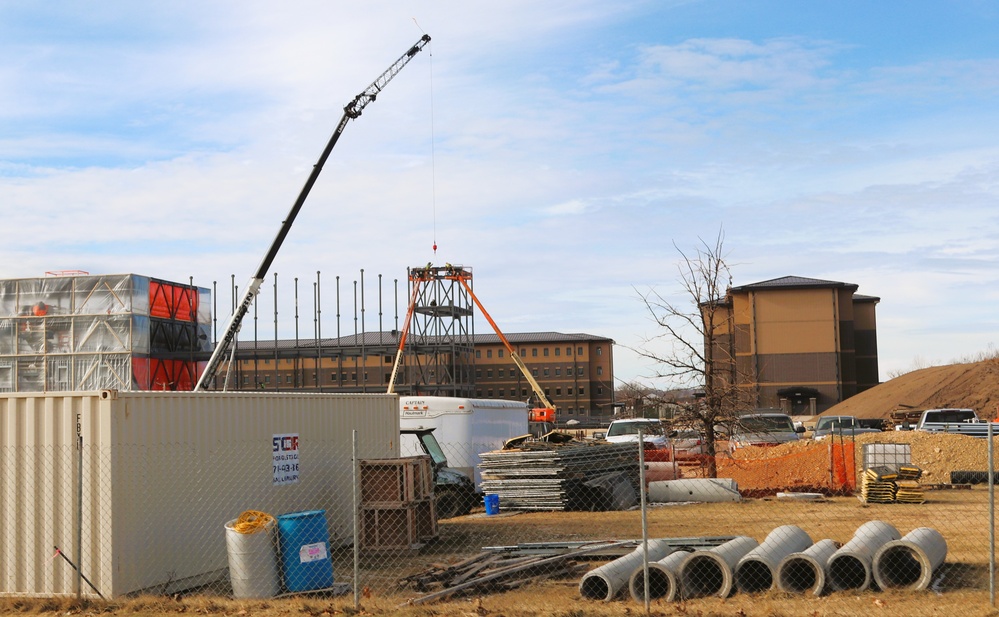 January 2025 barracks construction operations for East Barracks Project at Fort McCoy