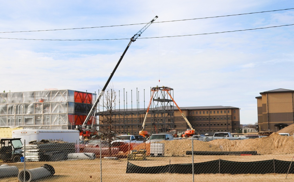 January 2025 barracks construction operations for East Barracks Project at Fort McCoy