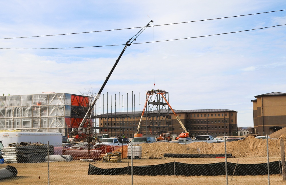 January 2025 barracks construction operations for East Barracks Project at Fort McCoy