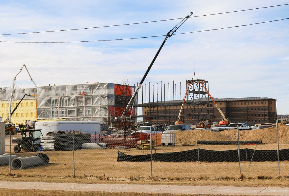 January 2025 barracks construction operations for East Barracks Project at Fort McCoy