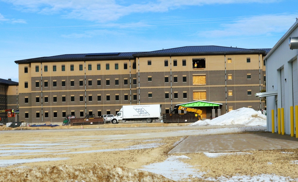 January 2025 barracks construction operations for South Barracks Project at Fort McCoy