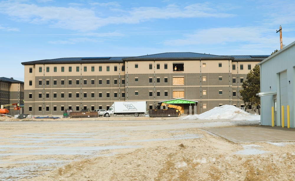 January 2025 barracks construction operations for South Barracks Project at Fort McCoy