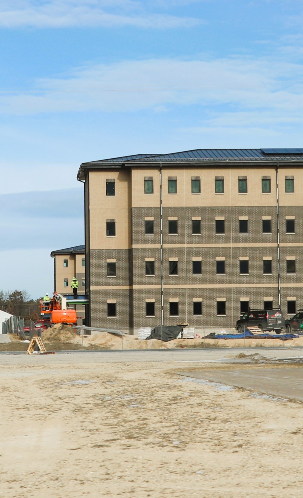 January 2025 barracks construction operations for South Barracks Project at Fort McCoy