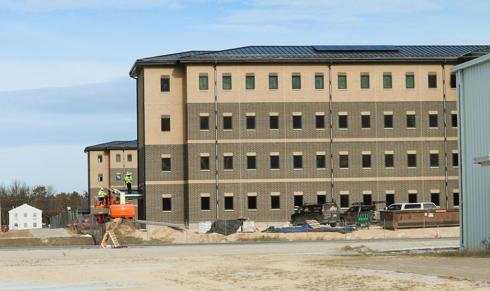 January 2025 barracks construction operations for South Barracks Project at Fort McCoy