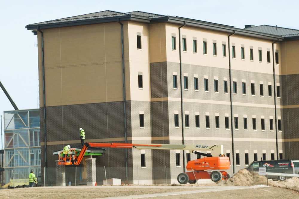 January 2025 barracks construction operations for South Barracks Project at Fort McCoy