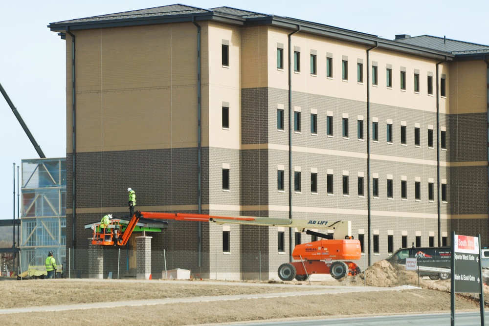 January 2025 barracks construction operations for South Barracks Project at Fort McCoy