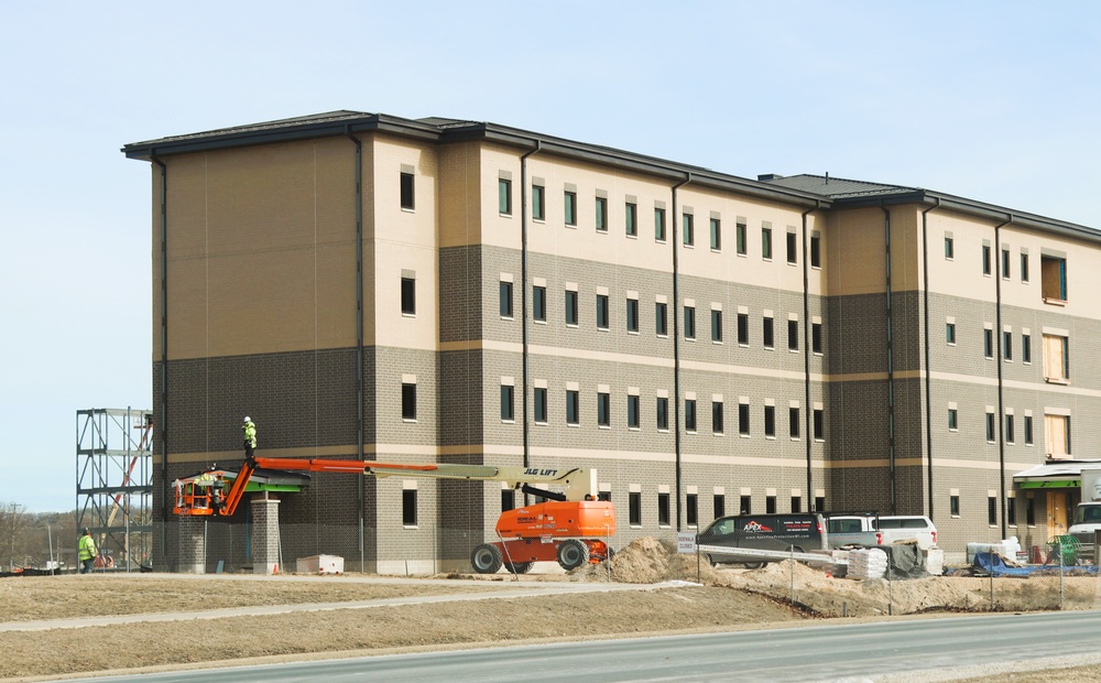 January 2025 barracks construction operations for South Barracks Project at Fort McCoy