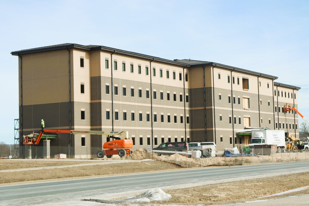 January 2025 barracks construction operations for South Barracks Project at Fort McCoy