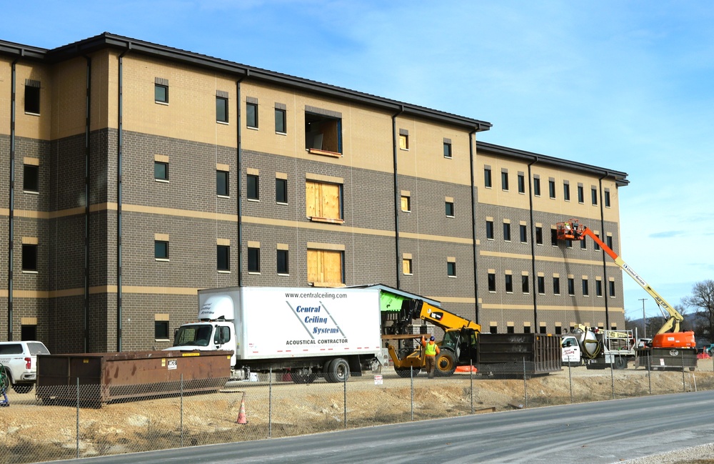 January 2025 barracks construction operations for South Barracks Project at Fort McCoy