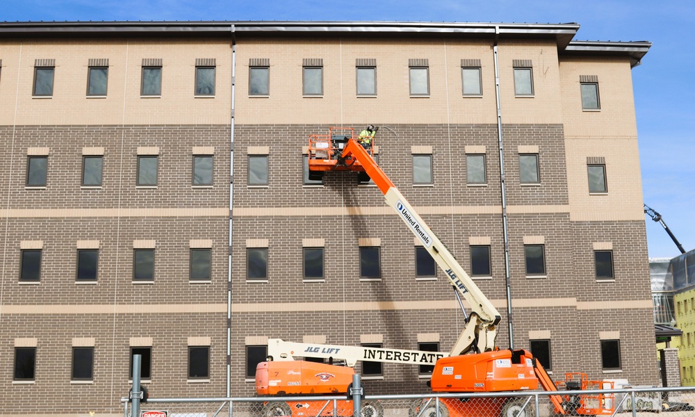 January 2025 barracks construction operations for South Barracks Project at Fort McCoy