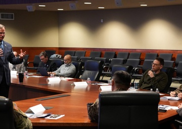 Mongolian Defense Minister meets Ted Stevens Center Director during visit to JBER to strengthen security cooperation