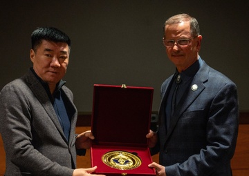 Mongolian Defense Minister meets Ted Stevens Center Director during visit to JBER to strengthen security cooperation