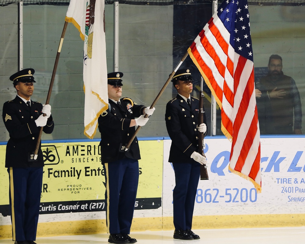 Illinois Army National Guard Gold Star Family Honored by Junior Blues Hockey Team