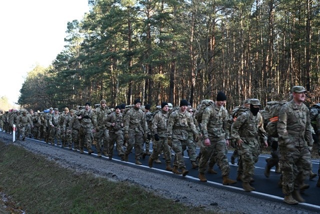 Kentucky Military Police march to honor allied prisoners of war