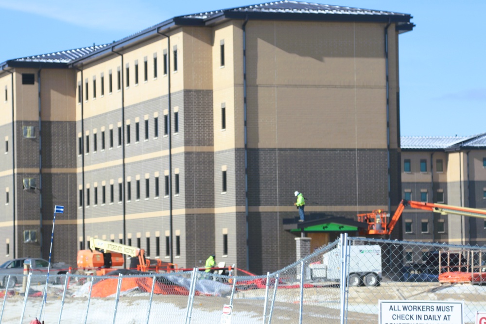 January 2025 barracks construction operations for South Barracks Project at Fort McCoy