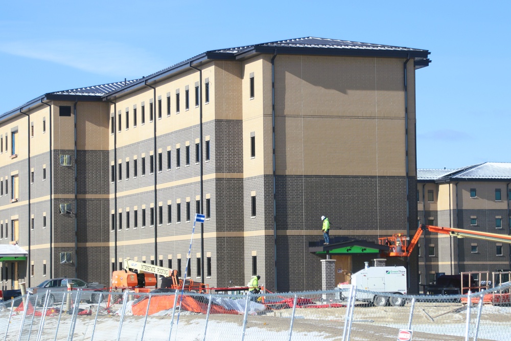 January 2025 barracks construction operations for South Barracks Project at Fort McCoy