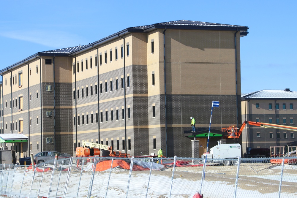 January 2025 barracks construction operations for South Barracks Project at Fort McCoy