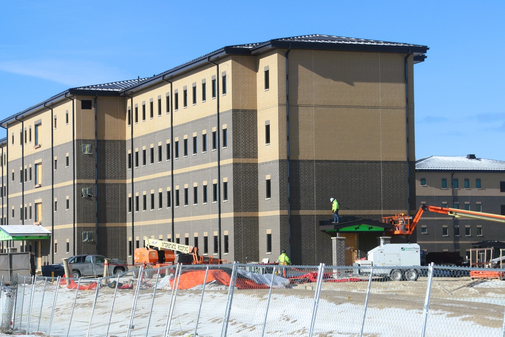 January 2025 barracks construction operations for South Barracks Project at Fort McCoy