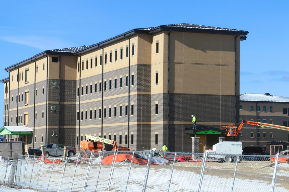 January 2025 barracks construction operations for South Barracks Project at Fort McCoy