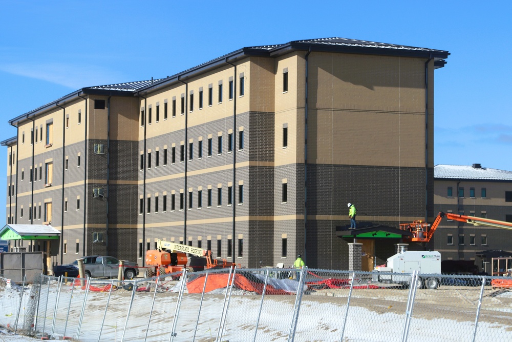 January 2025 barracks construction operations for South Barracks Project at Fort McCoy