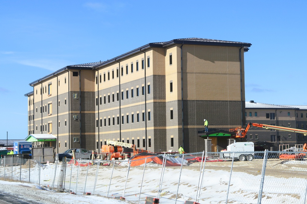 January 2025 barracks construction operations for South Barracks Project at Fort McCoy