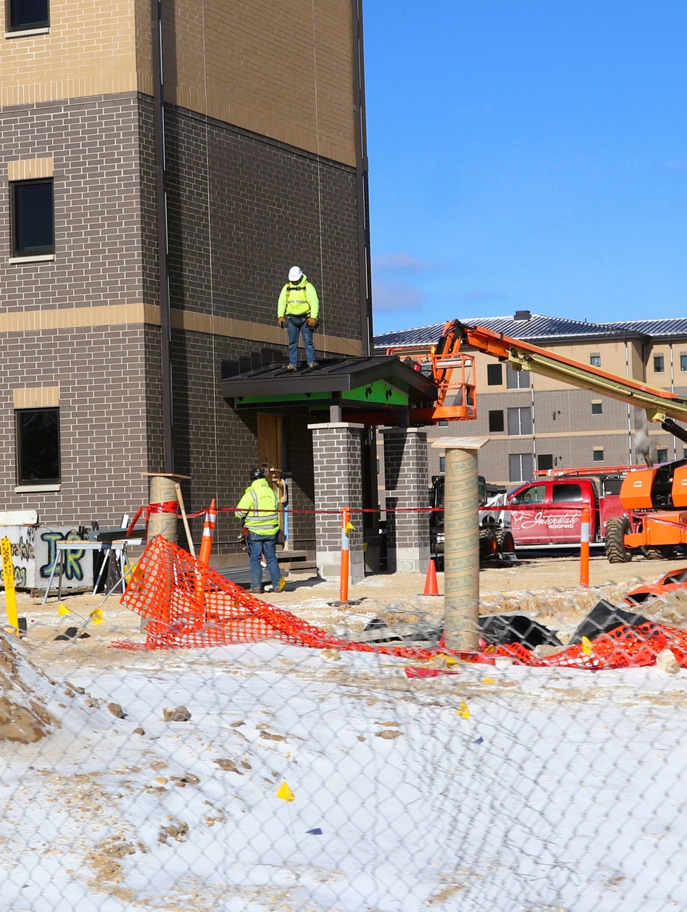 January 2025 barracks construction operations for South Barracks Project at Fort McCoy