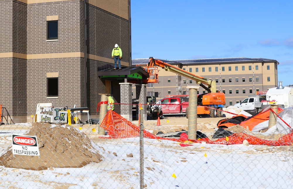 January 2025 barracks construction operations for South Barracks Project at Fort McCoy