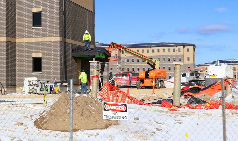 January 2025 barracks construction operations for South Barracks Project at Fort McCoy