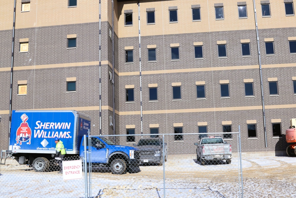 January 2025 barracks construction operations for South Barracks Project at Fort McCoy