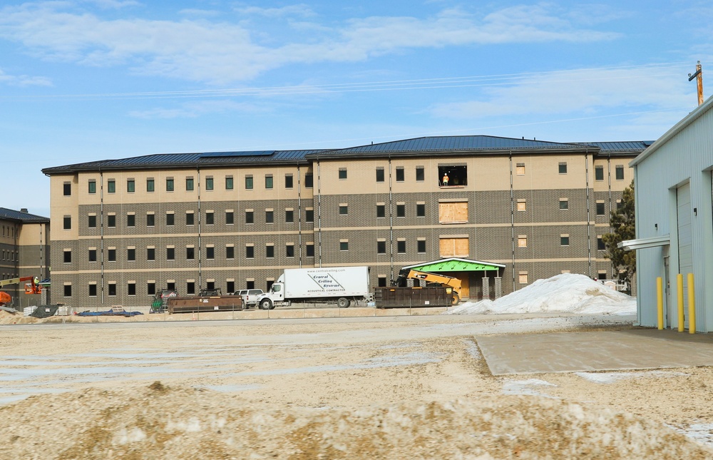 January 2025 barracks construction operations for South Barracks Project at Fort McCoy