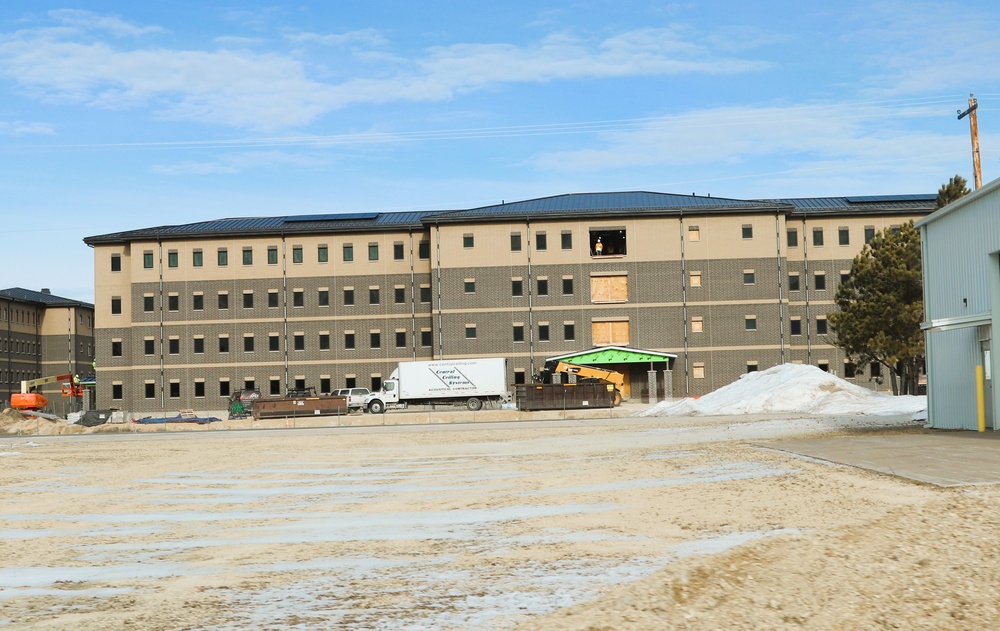 January 2025 barracks construction operations for South Barracks Project at Fort McCoy