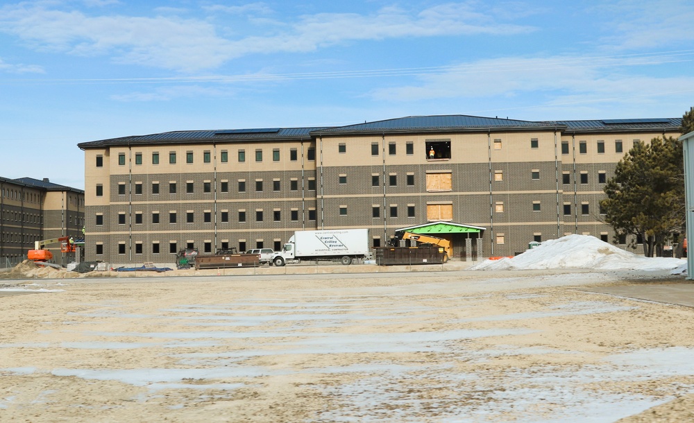 January 2025 barracks construction operations for South Barracks Project at Fort McCoy