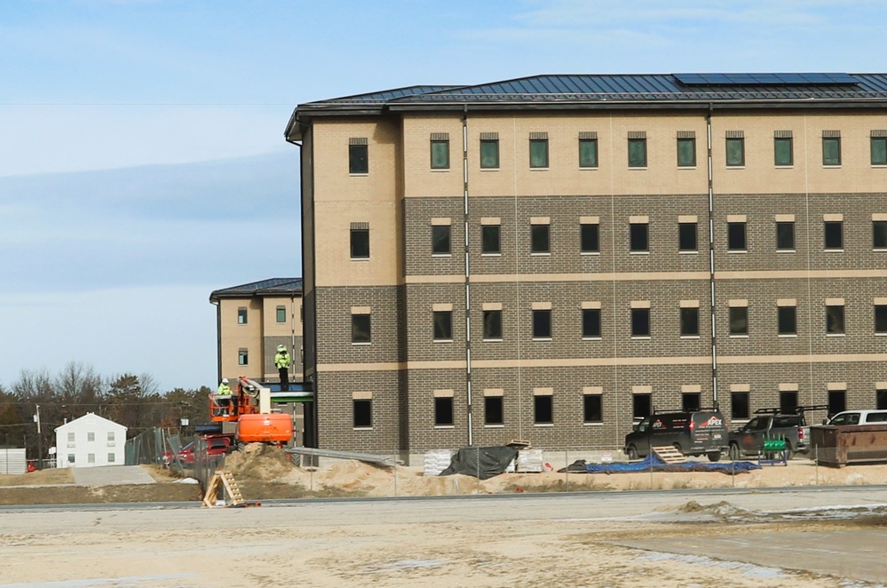 January 2025 barracks construction operations for South Barracks Project at Fort McCoy