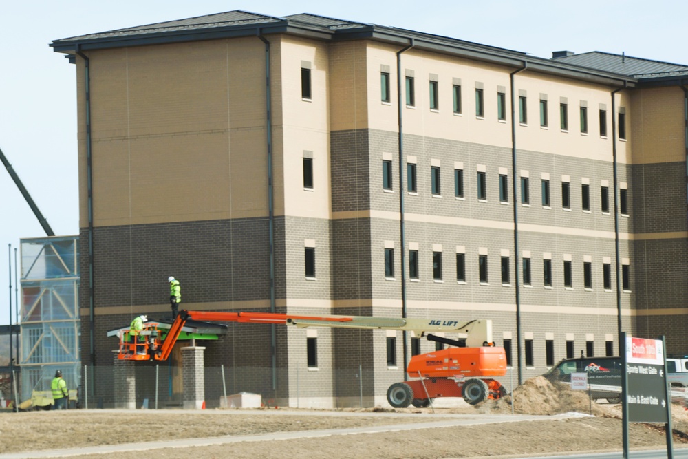 January 2025 barracks construction operations for South Barracks Project at Fort McCoy