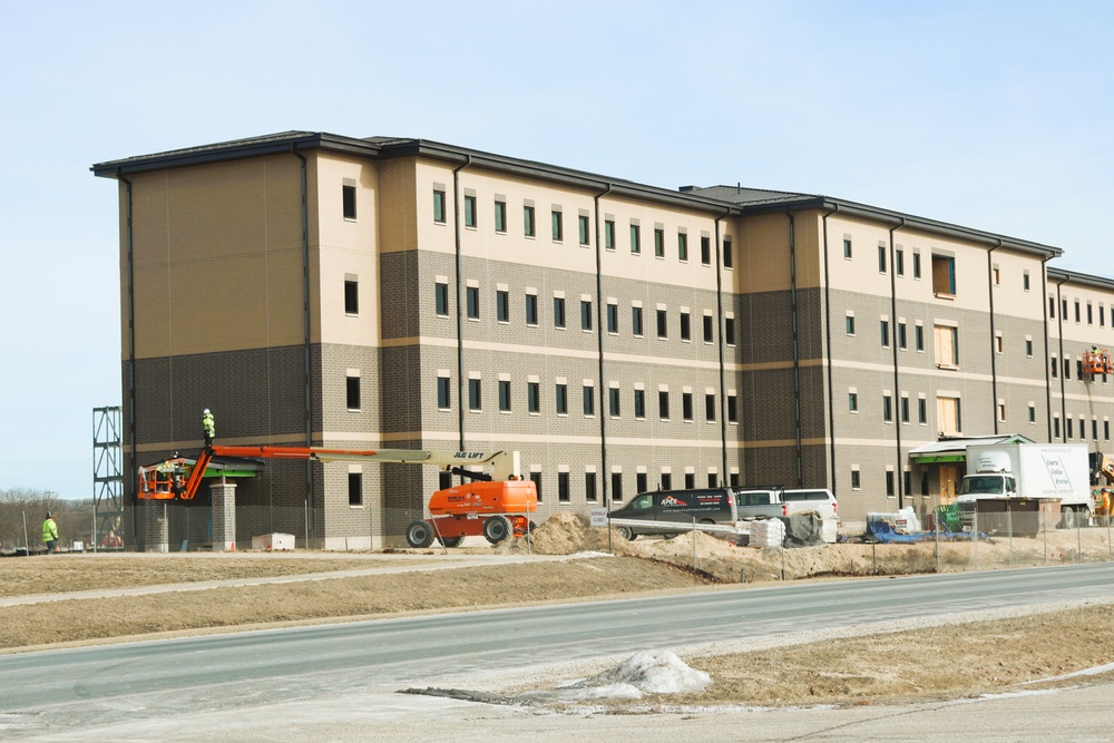 January 2025 barracks construction operations for South Barracks Project at Fort McCoy