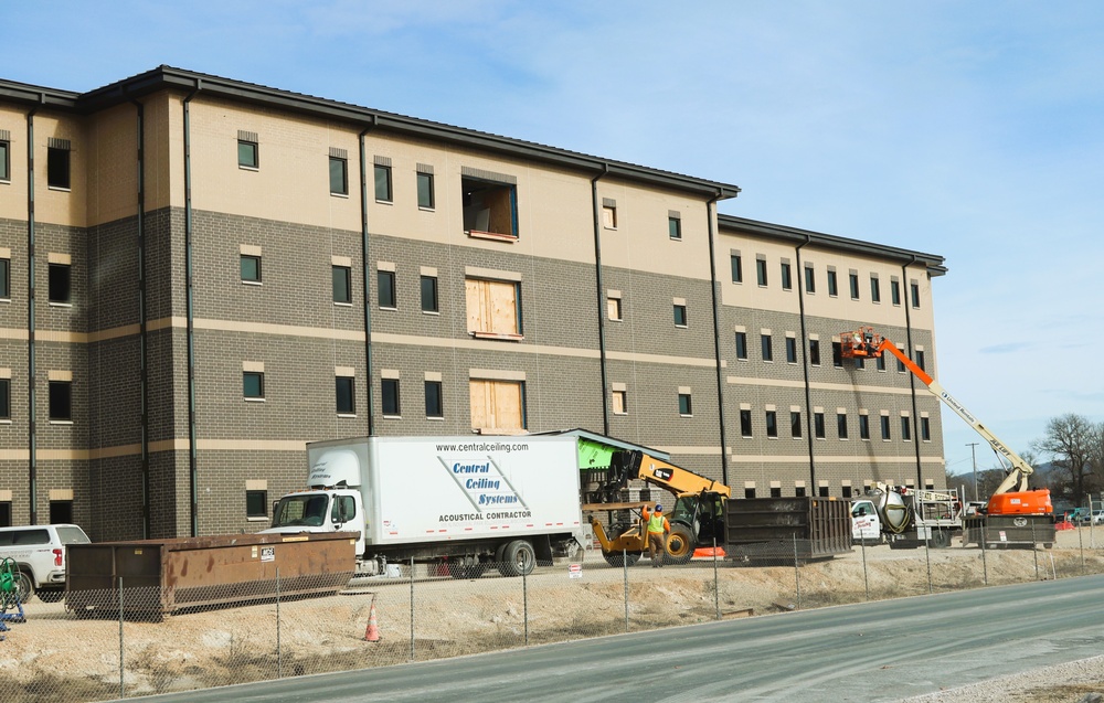 January 2025 barracks construction operations for South Barracks Project at Fort McCoy