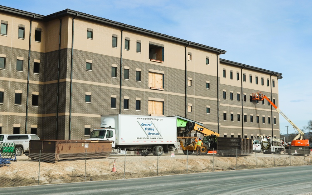 January 2025 barracks construction operations for South Barracks Project at Fort McCoy