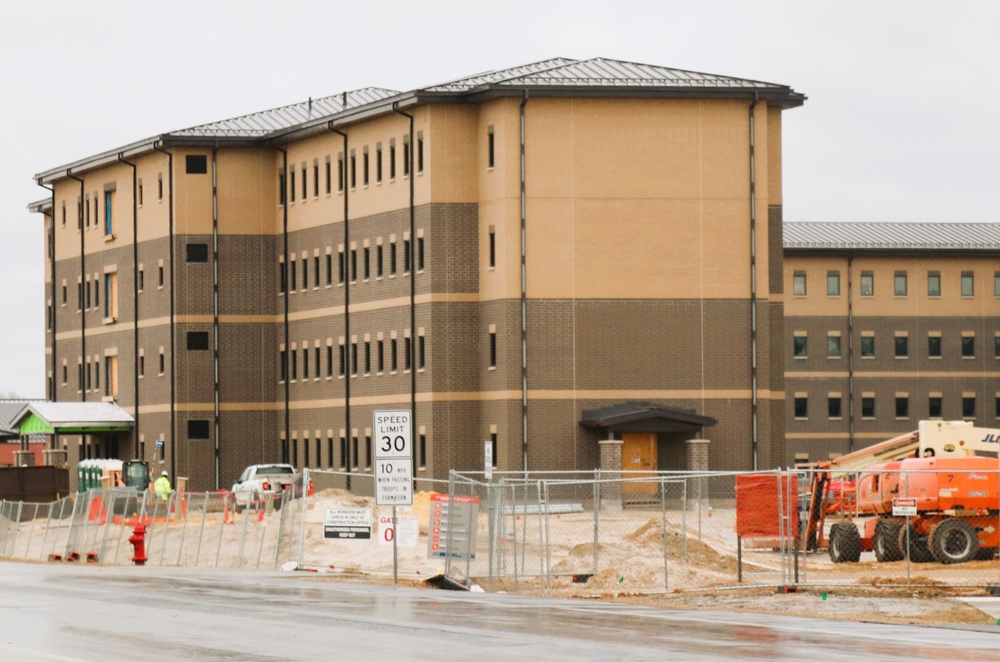 February 2025 barracks construction operations for South Barracks Project at Fort McCoy