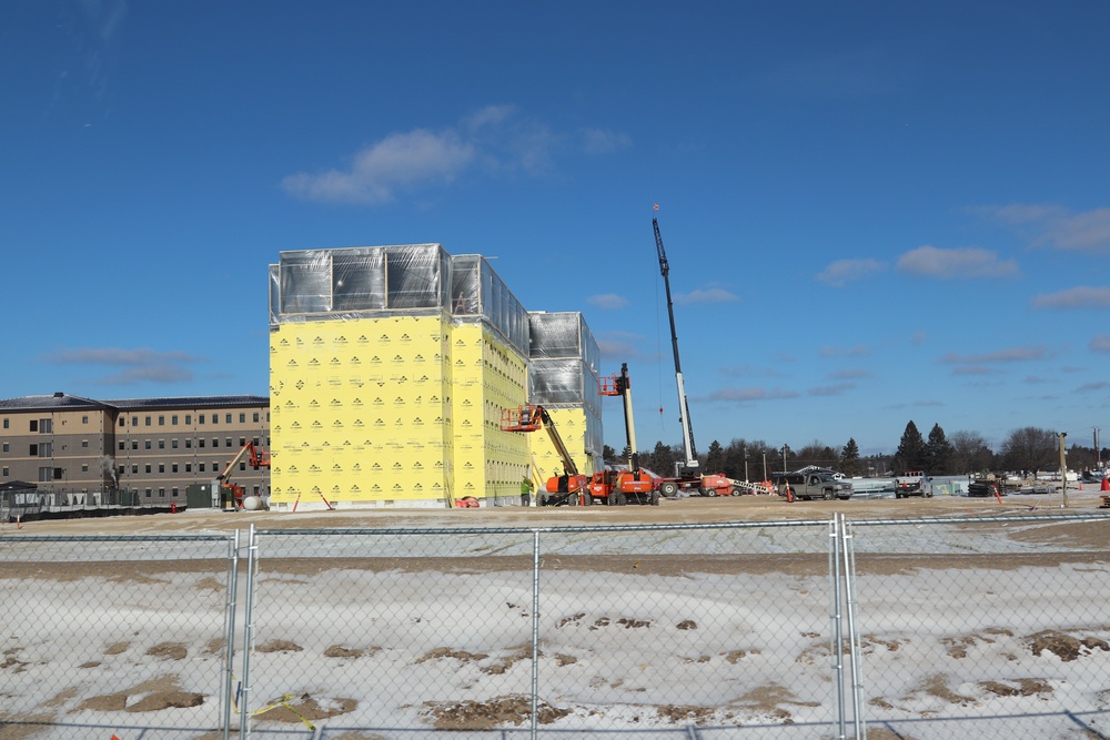 January 2025 barracks construction operations for East Barracks Project at Fort McCoy