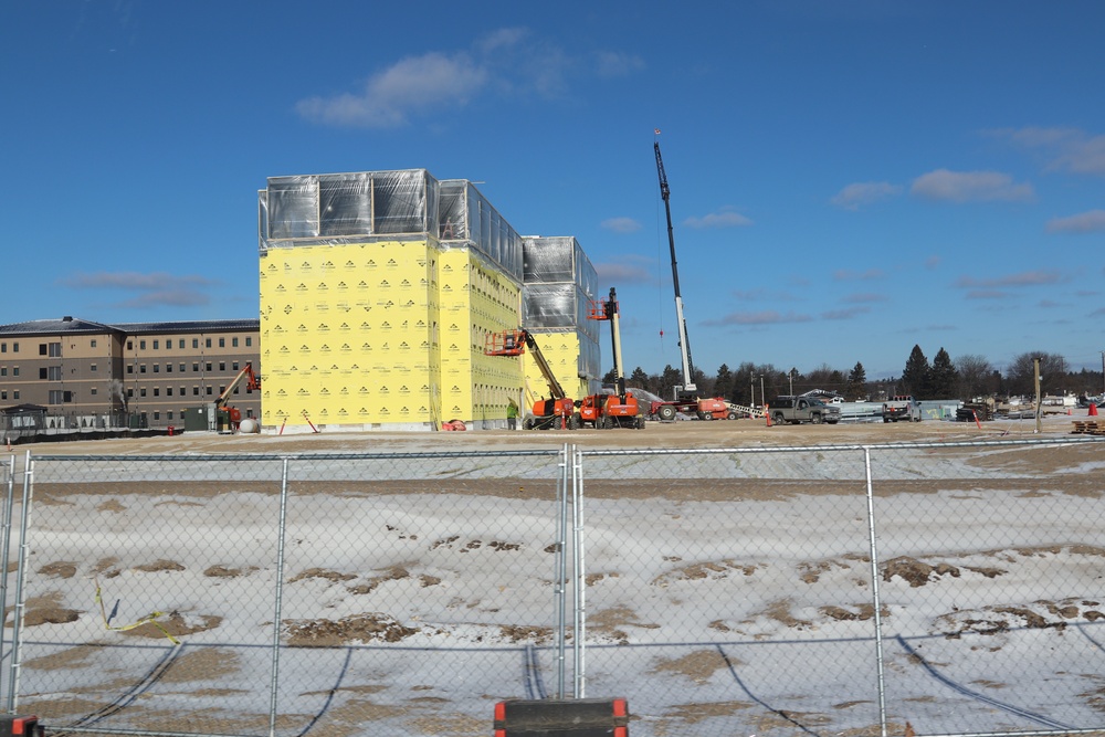 January 2025 barracks construction operations for East Barracks Project at Fort McCoy