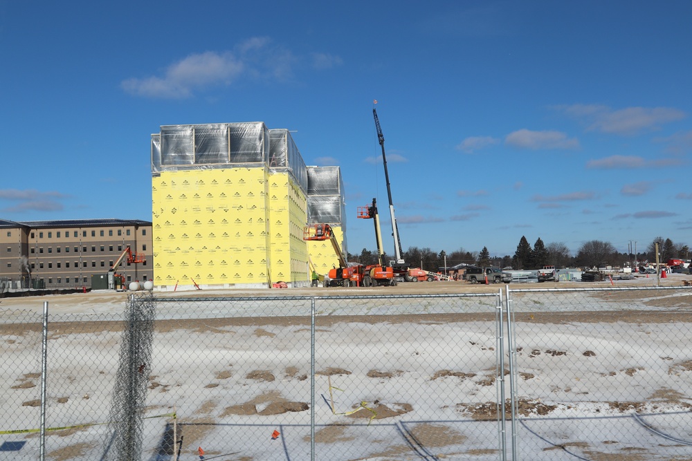 January 2025 barracks construction operations for East Barracks Project at Fort McCoy