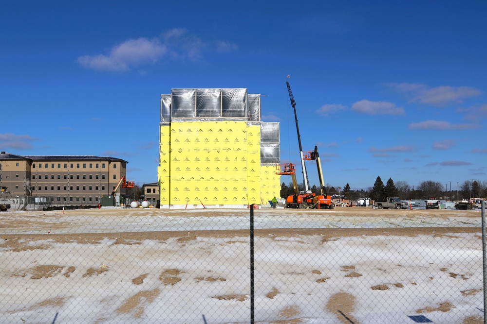 January 2025 barracks construction operations for East Barracks Project at Fort McCoy