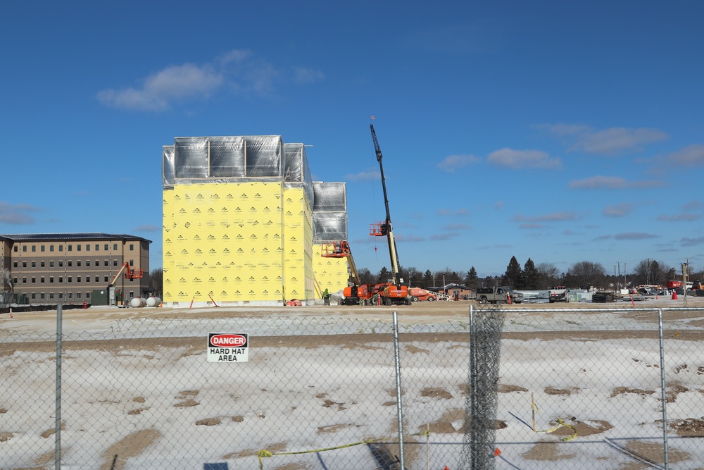 January 2025 barracks construction operations for East Barracks Project at Fort McCoy