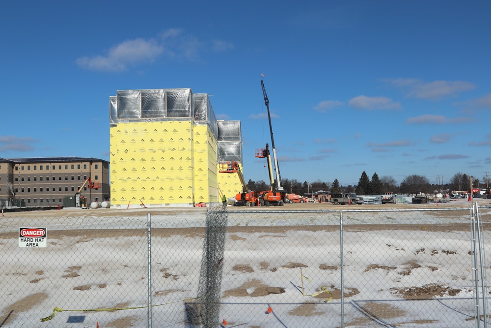 January 2025 barracks construction operations for East Barracks Project at Fort McCoy