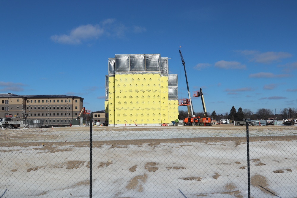 January 2025 barracks construction operations for East Barracks Project at Fort McCoy