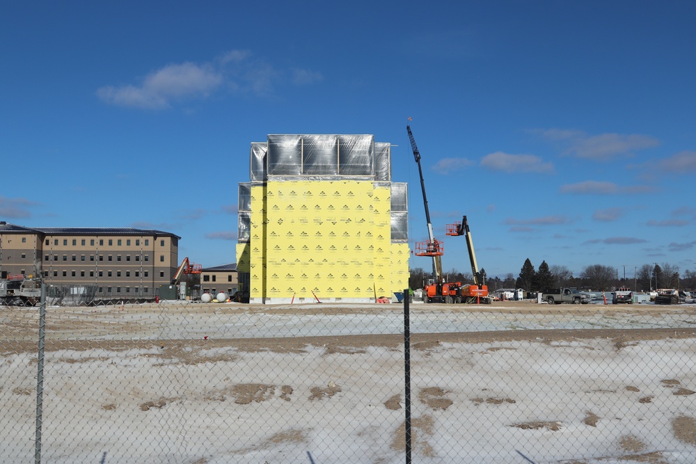 January 2025 barracks construction operations for East Barracks Project at Fort McCoy